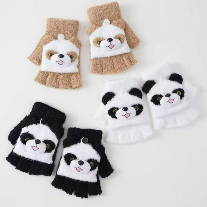 Cute Panda-Themed Fingerless Gloves Kalsten