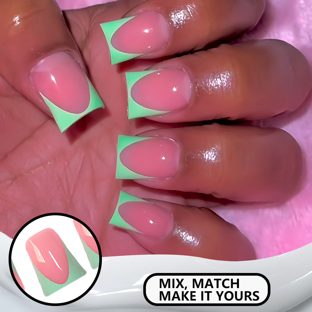 Stylish French Tip Press-On Nails with Customizable Design Kalsten