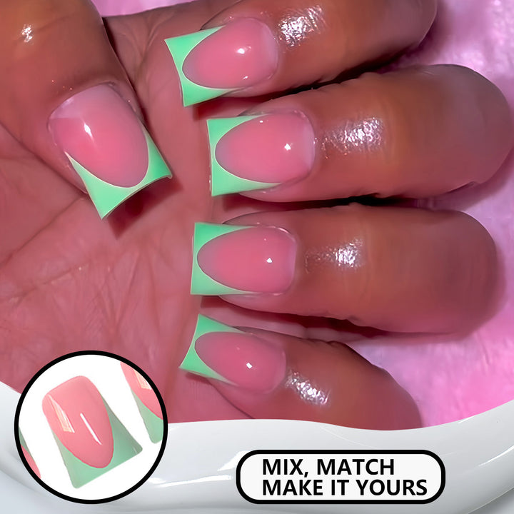 Stylish French Tip Press-On Nails with Customizable Design Kalsten