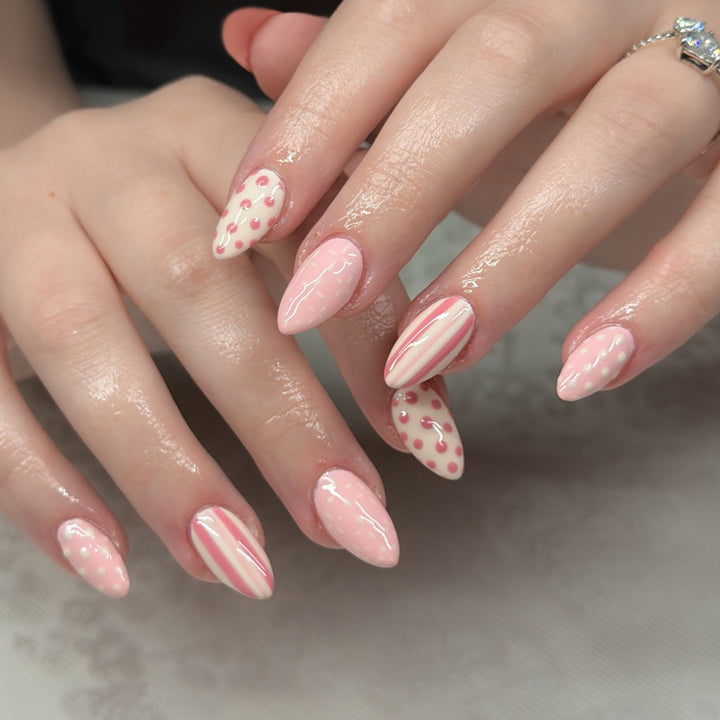 Artistic Press-On Nail Set with Unique Pattern Designs Kalsten
