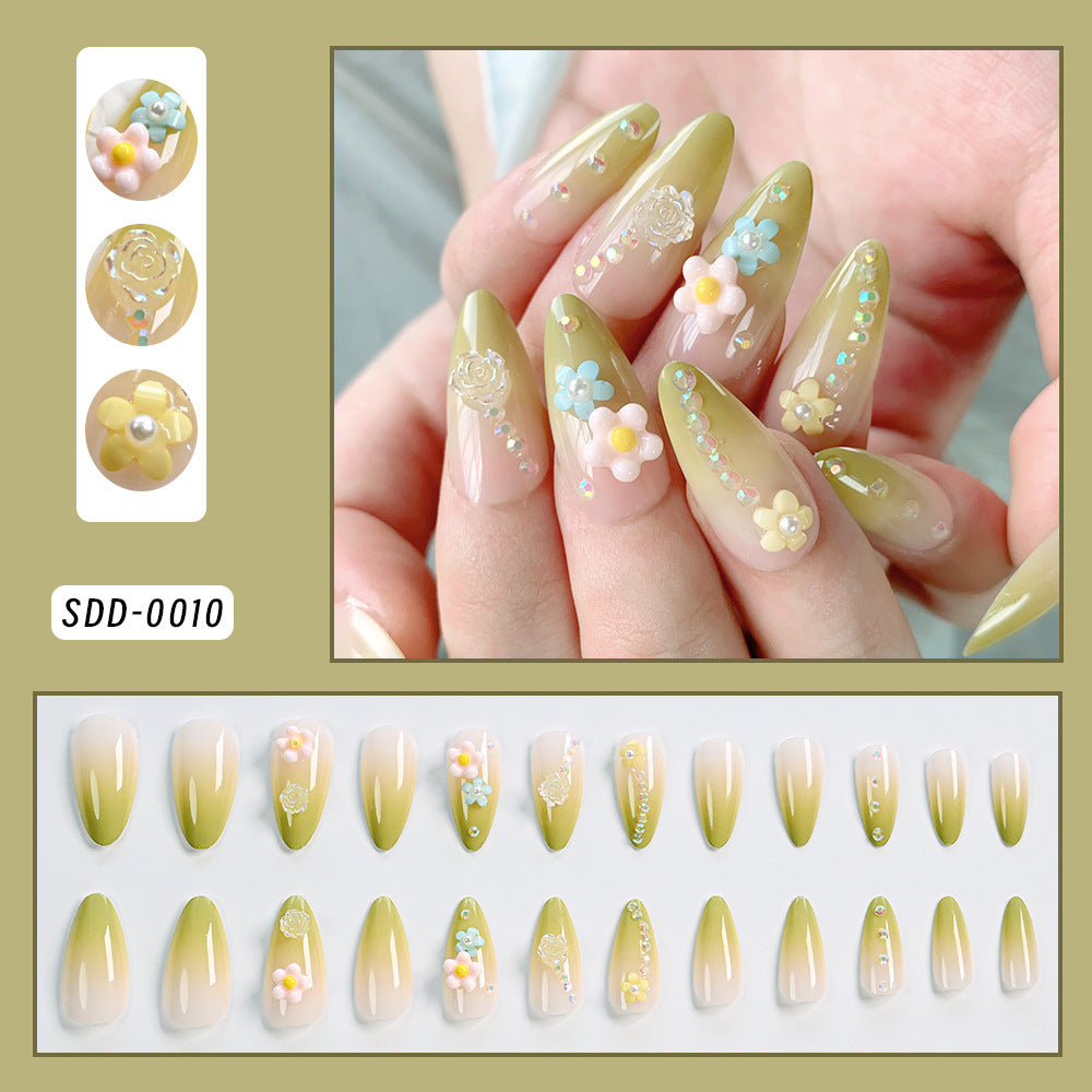 Floral Embellished Press-On Nails