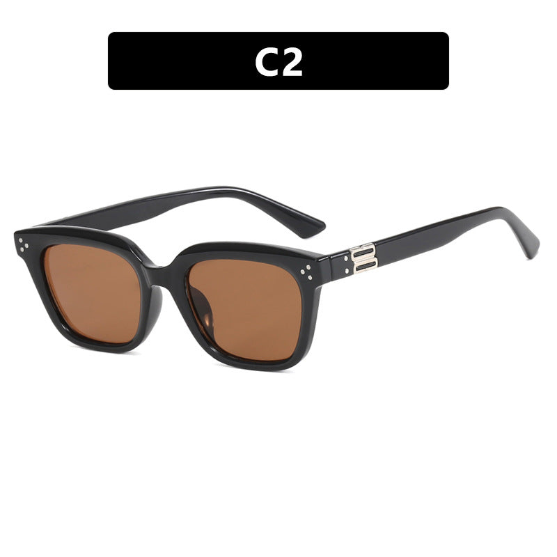Women's fashionable square sunglasses with stylish frame and brown lenses Kalsten