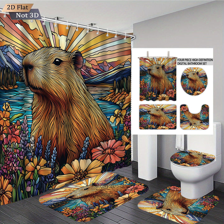 Cute Bear-Themed Four-Piece Bathroom Set Kalsten