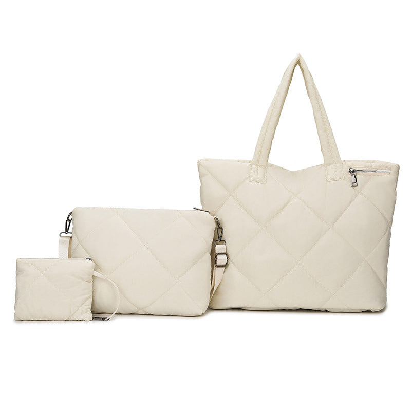 Quilted Camo Pattern Tote Bag Set