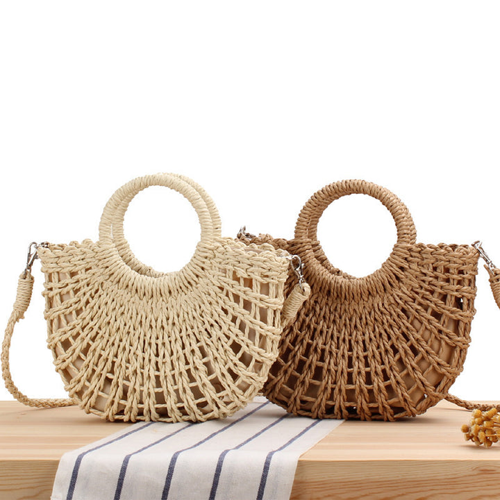 Handbag Made of Handcrafted Macrame with Round Handle Kalsten