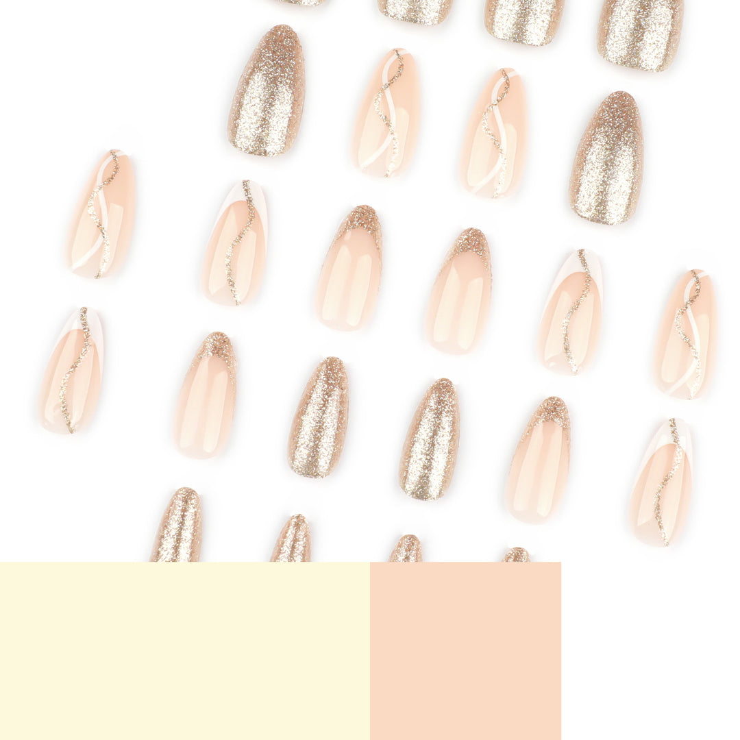 Artful nail art with elegant gold design Kalsten