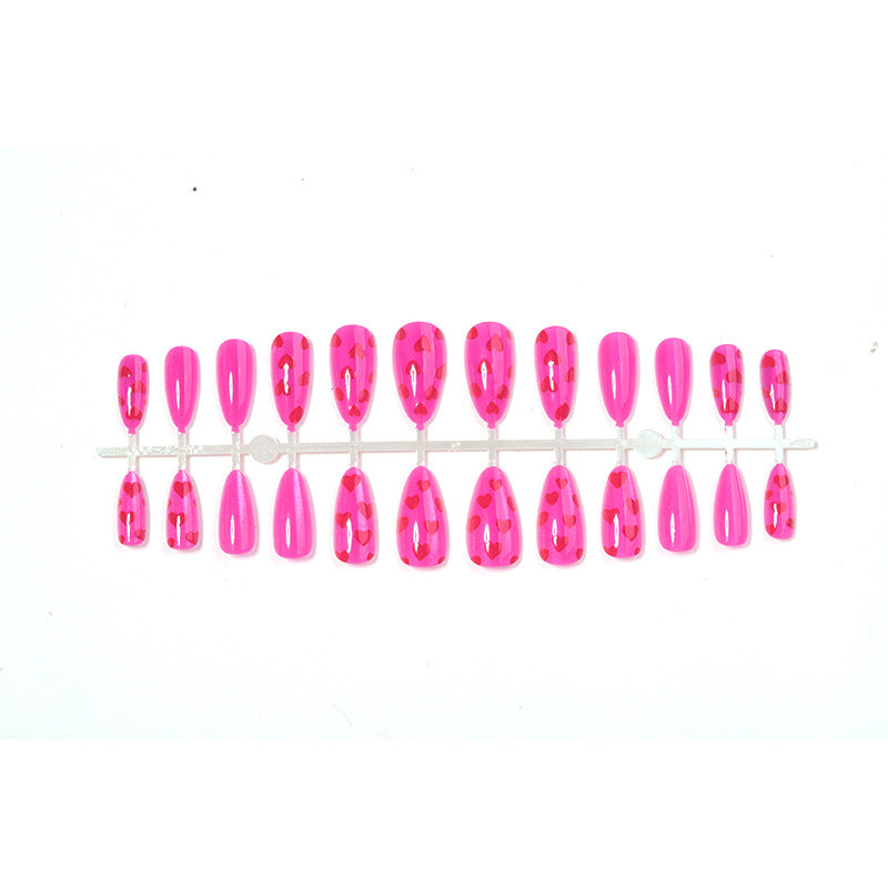 Decorative Press-On Nail Art Set with Heart Patterns kalsten