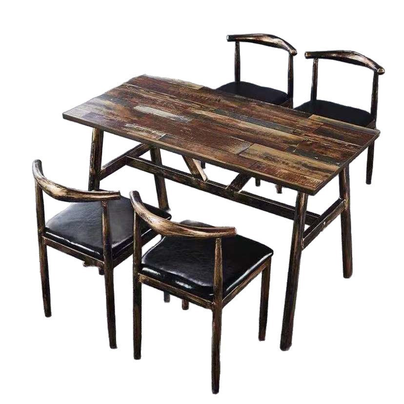 Vintage dining table with custom license plate design Kalsten