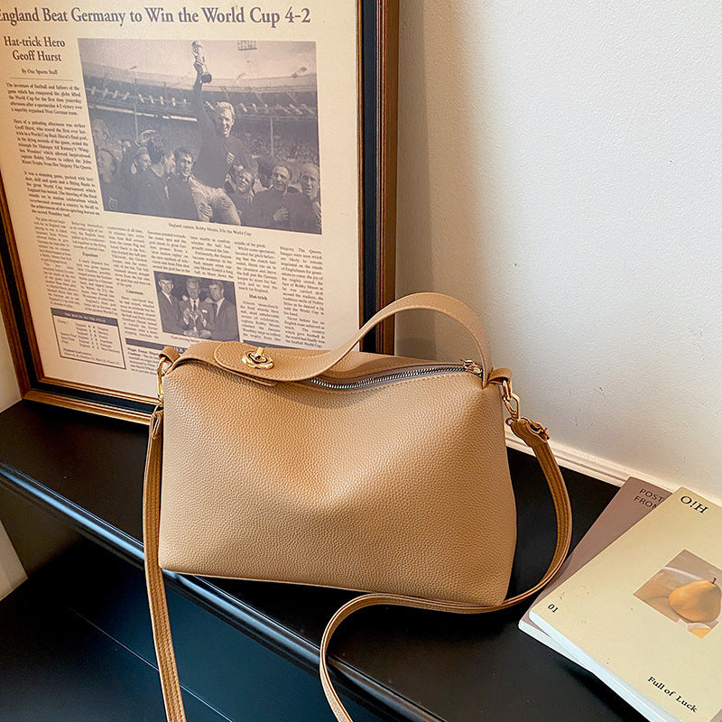 Textured Leather Crossbody Bag