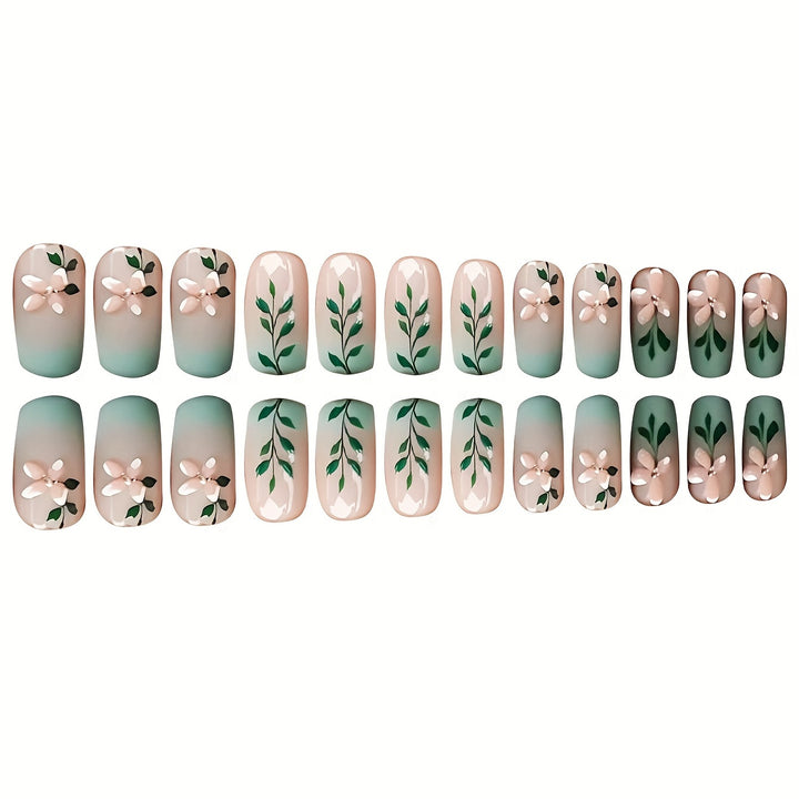 Floral Design Press-On Nail Set Kalsten