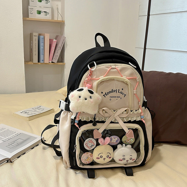Fashionable leisure backpack with creative details and versatile compartments Kalsten