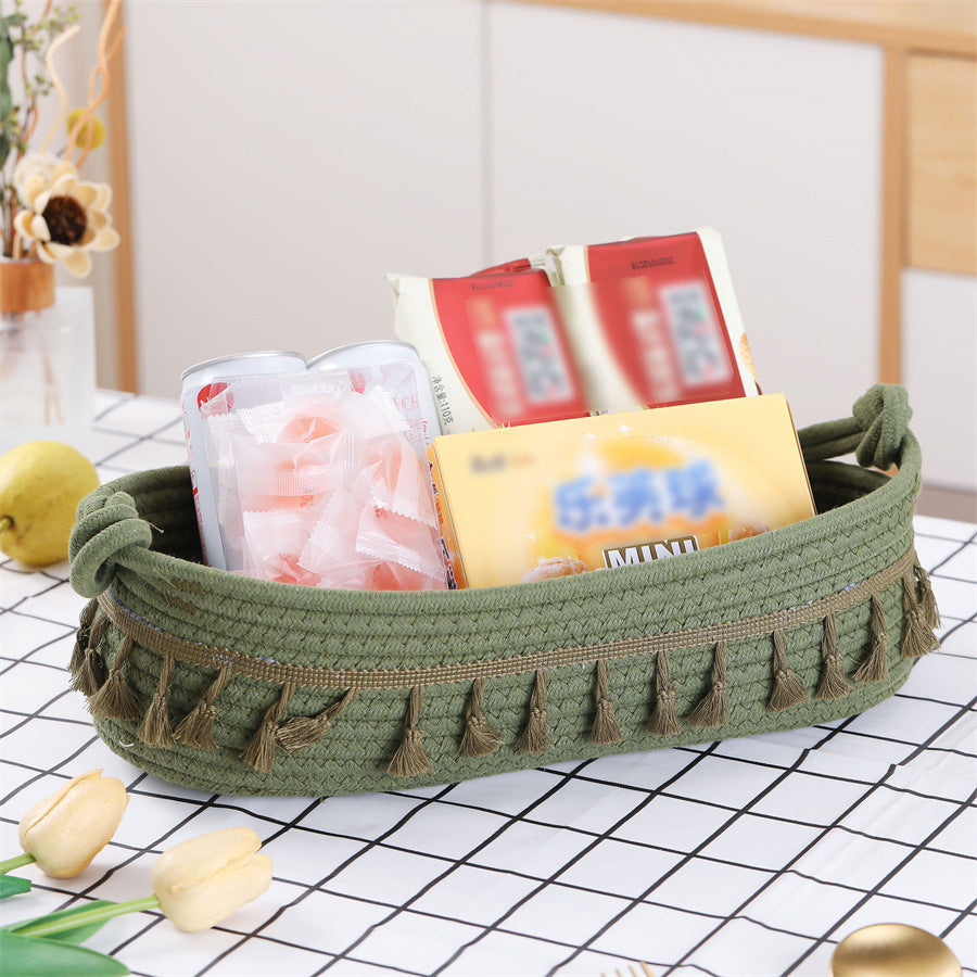 Women Decorative Storage Basket with Fringe Decoration Kalsten