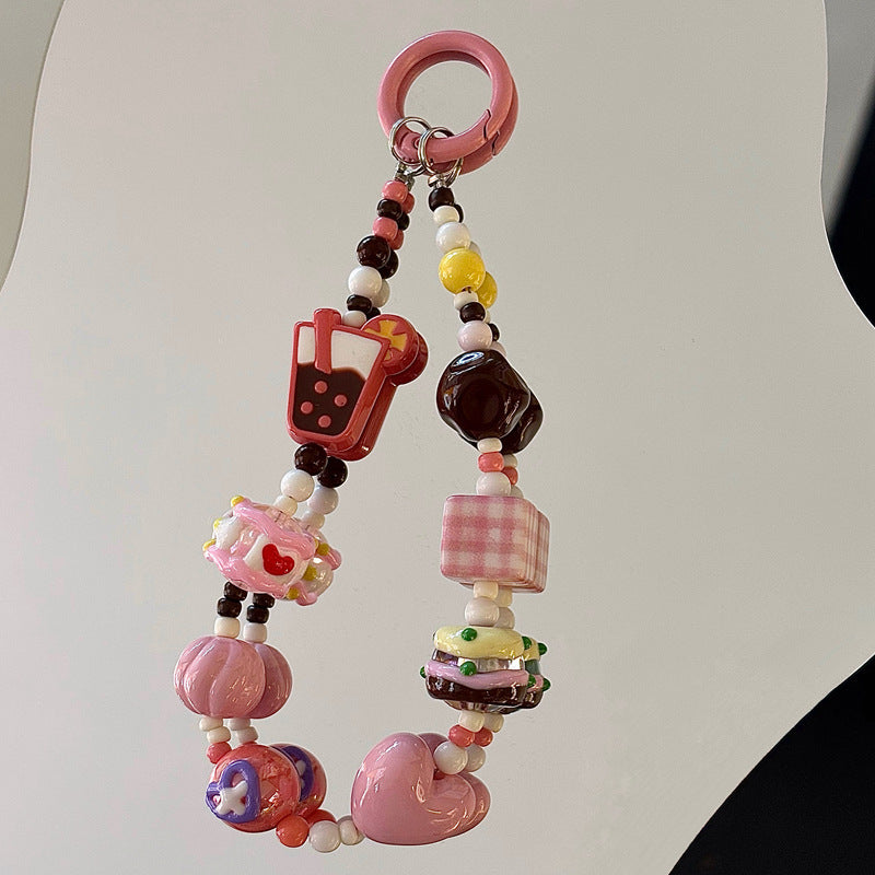 Playful Food-Themed Beaded Keychain Kalsten