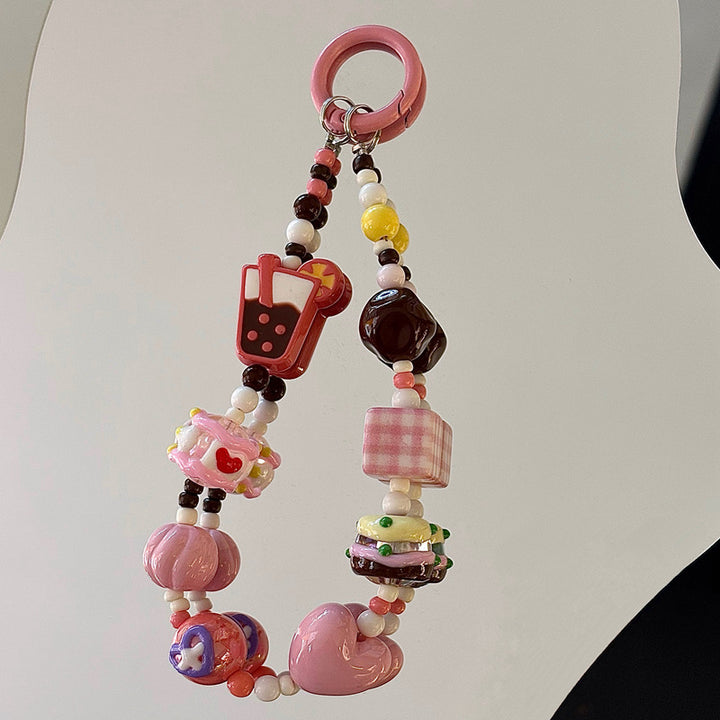 Playful Food-Themed Beaded Keychain Kalsten