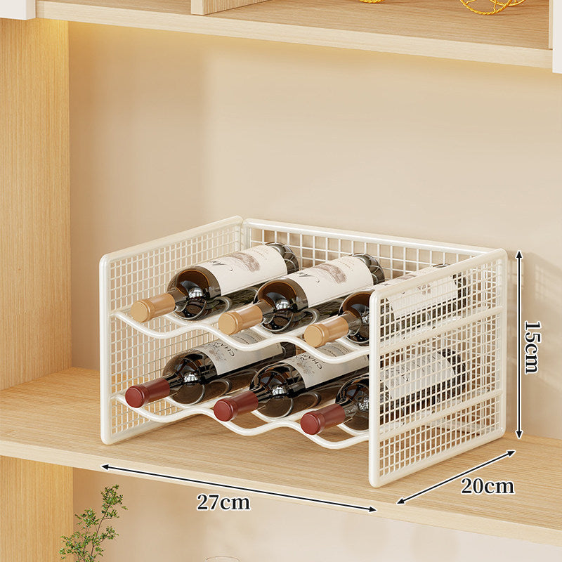 Compact Countertop Metal Wire Wine Bottle Organizer