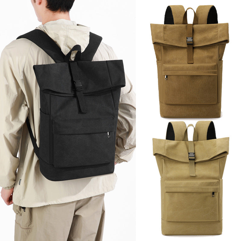 Roll-Top Canvas Backpack
