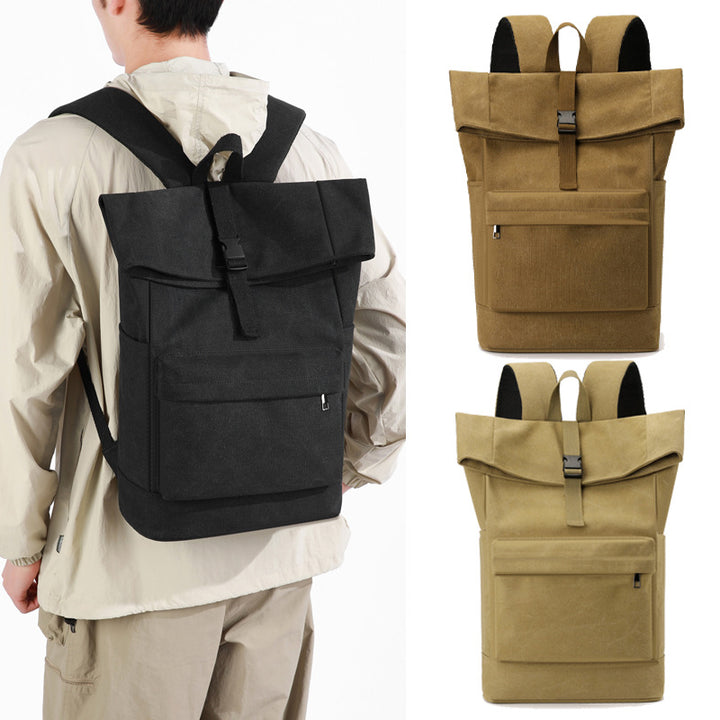 Roll-Top Canvas Backpack