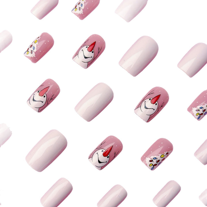 Artificial nails with Playful Festive Snowman Design Kalsten