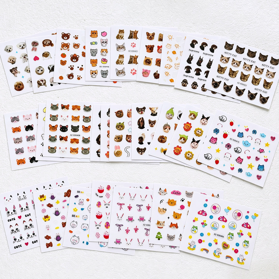 Cat Themed Nail Art Decals