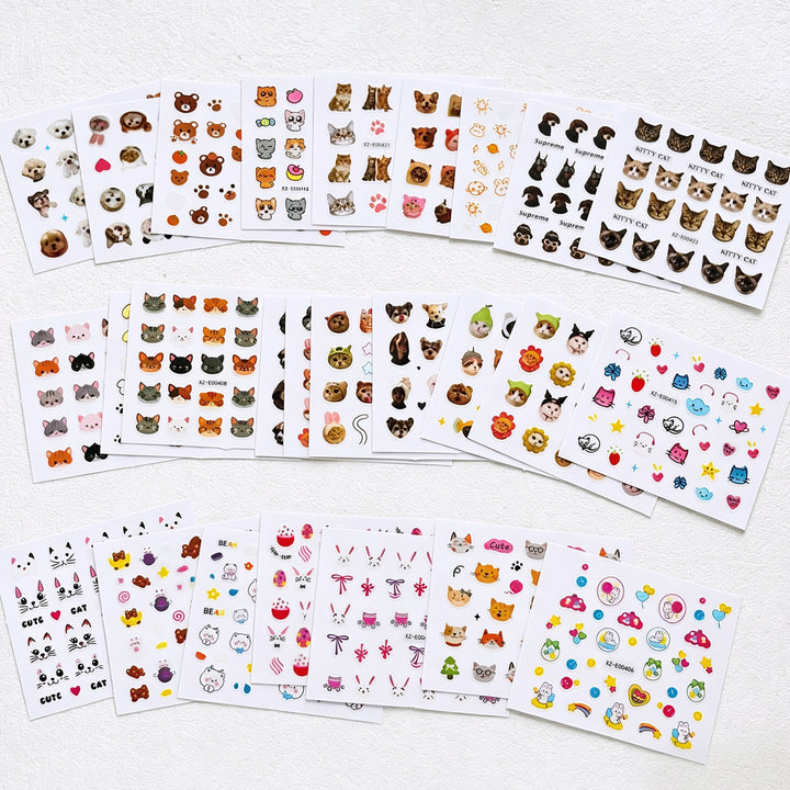 Cat Themed Nail Art Decals