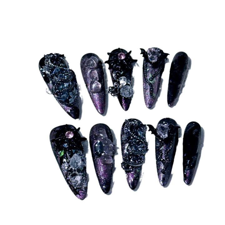 Gothic-Inspired Decorative Spider Nail Art Set