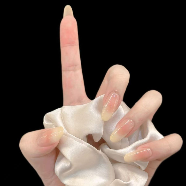 Premium Artistic Press-On Nail Set with Glittering Floral Accents Kalsten