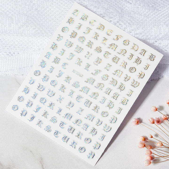 Decorative Alphabet Nail Art Stickers