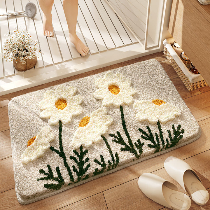 Floral Design Bath Mat Kalsten