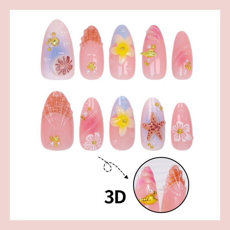 Artificial nail set with maritime designs and glittering accents Kalsten