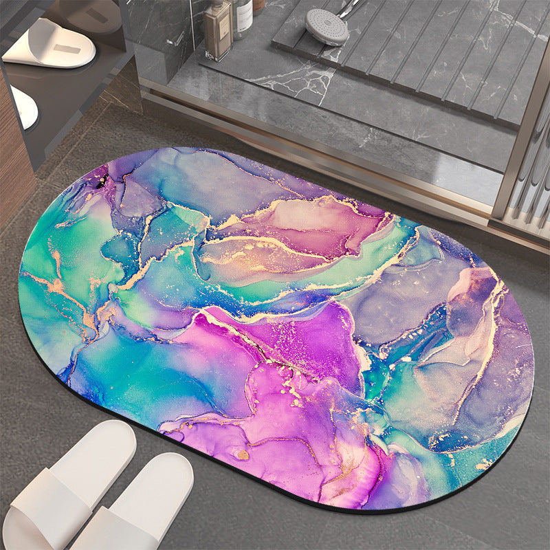 Luxurious Abstract Marble Bath Mat Kalsten