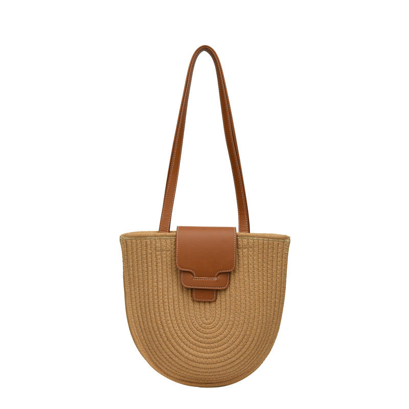 Fashionable and Handcrafted Basket Bag with Leather Accents Kalsten