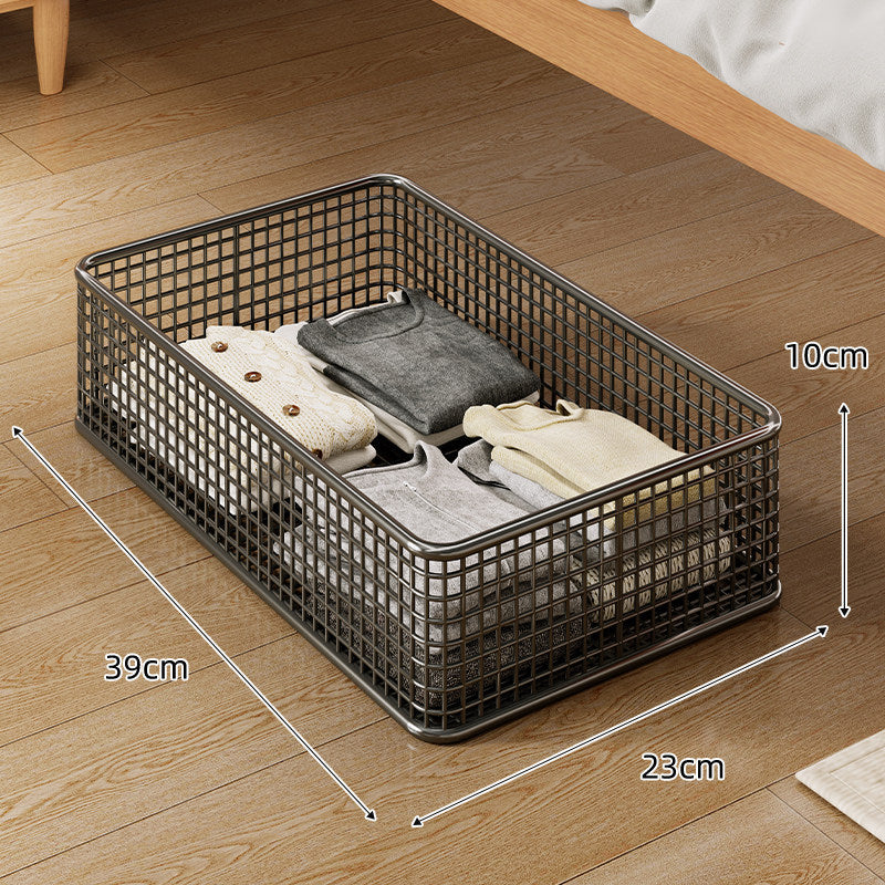 Low-Profile Underbed Metal Mesh Storage Basket