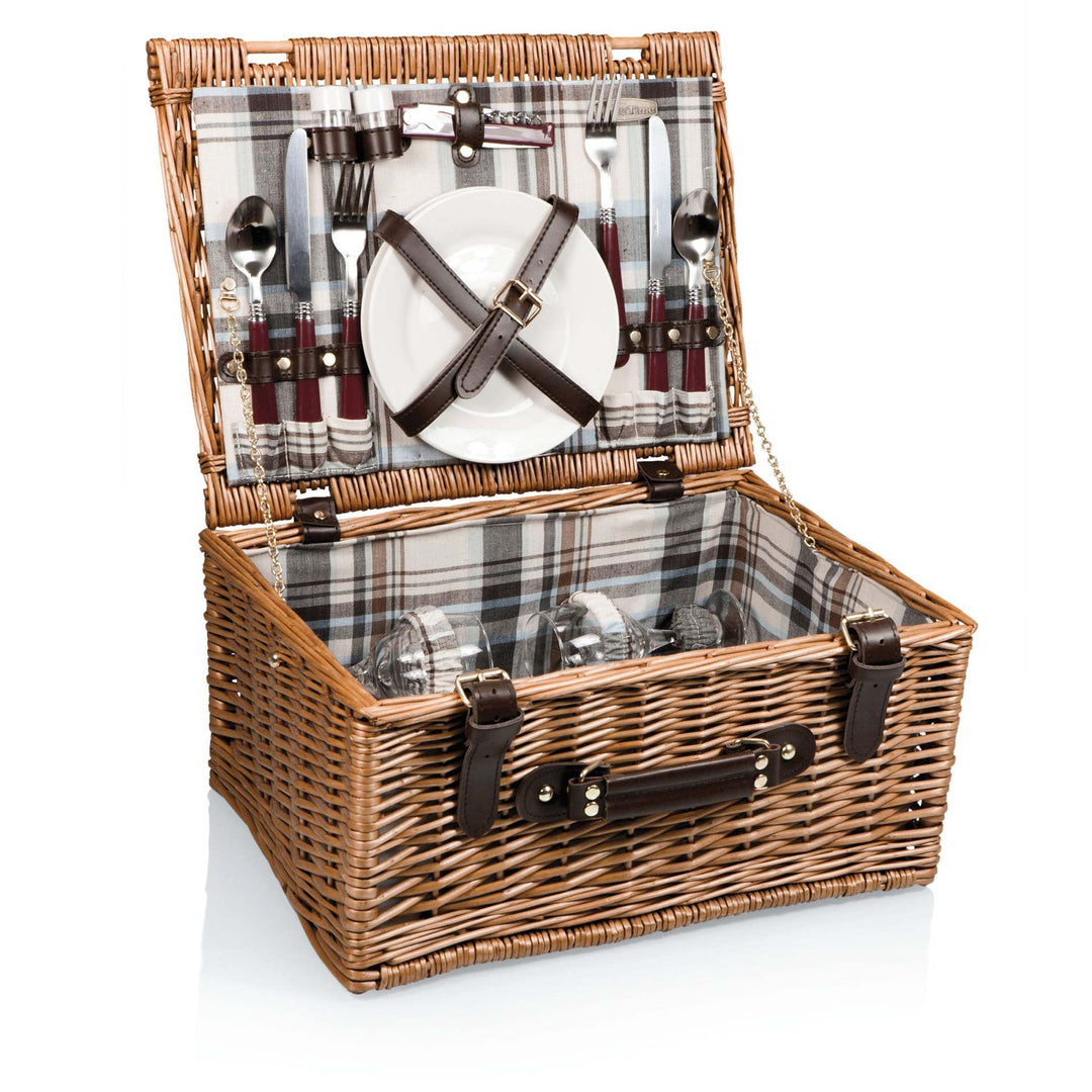Ladies High-Quality Picnic Basket with Integrated Dish Set and Insulated Inner Pocket Kalsten
