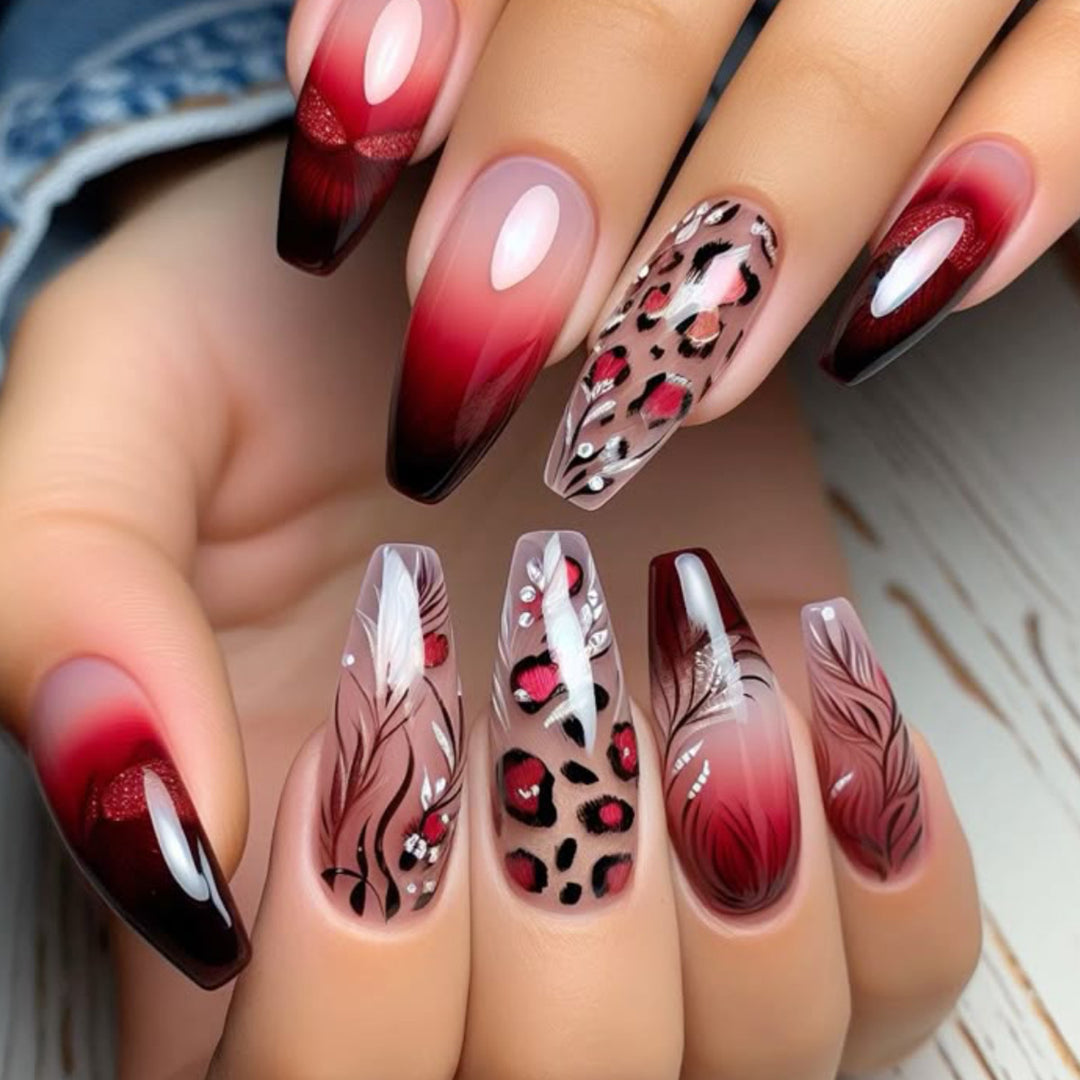 Artistic Long Stiletto Nail Art Extensions Kalsten
