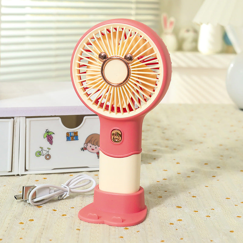 Ladies portable hand fan with playful bear design Kalsten