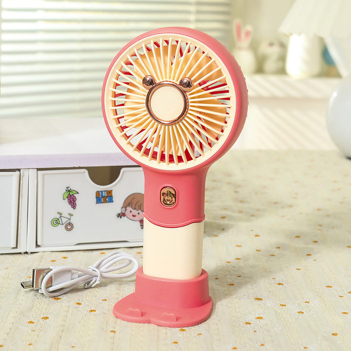 Ladies portable hand fan with playful bear design Kalsten