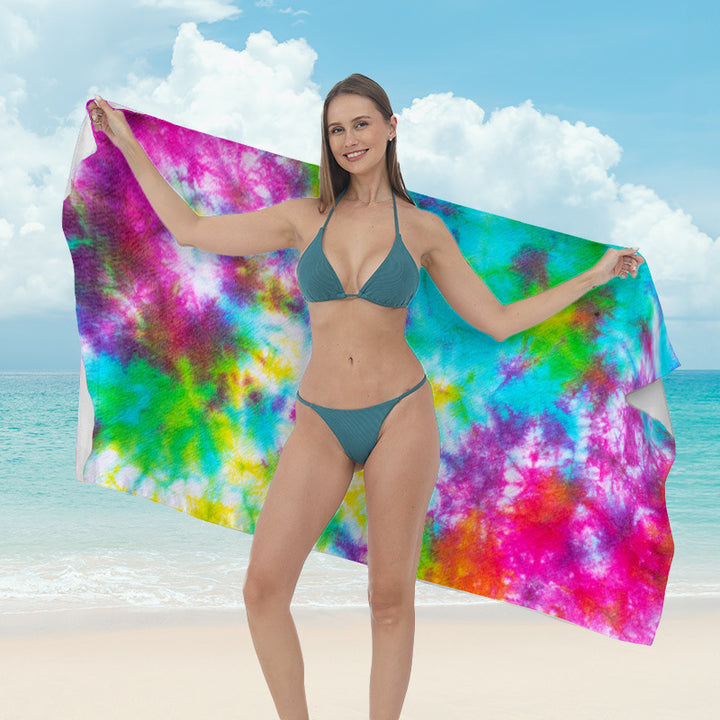 Beach towel with vibrant tropical plant motif Kalsten