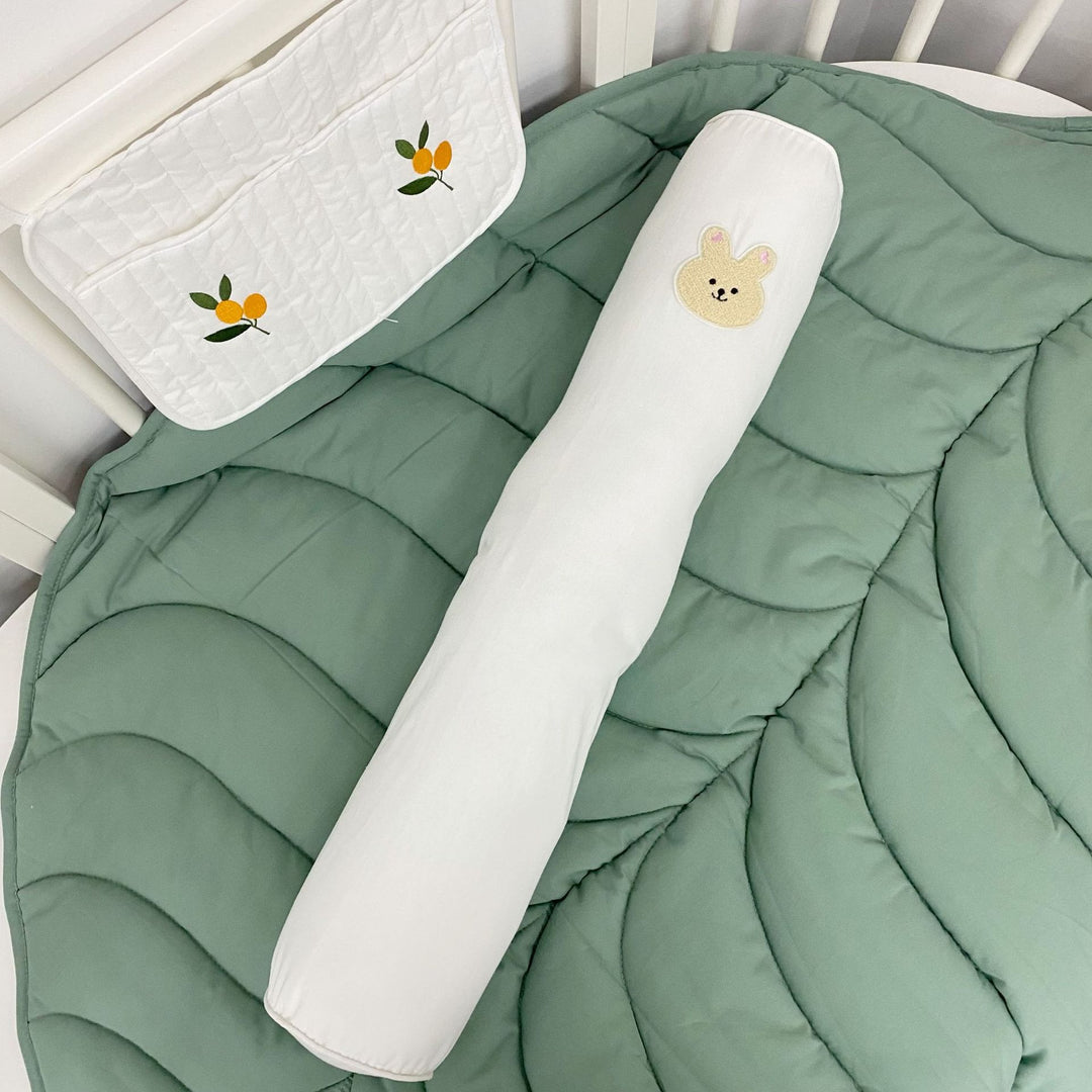 Long Gingham Crib Bolster Pillow for Nursery Support