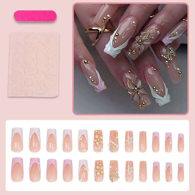 Artificial nails with luxurious 3D decorations and elegant accents Kalsten
