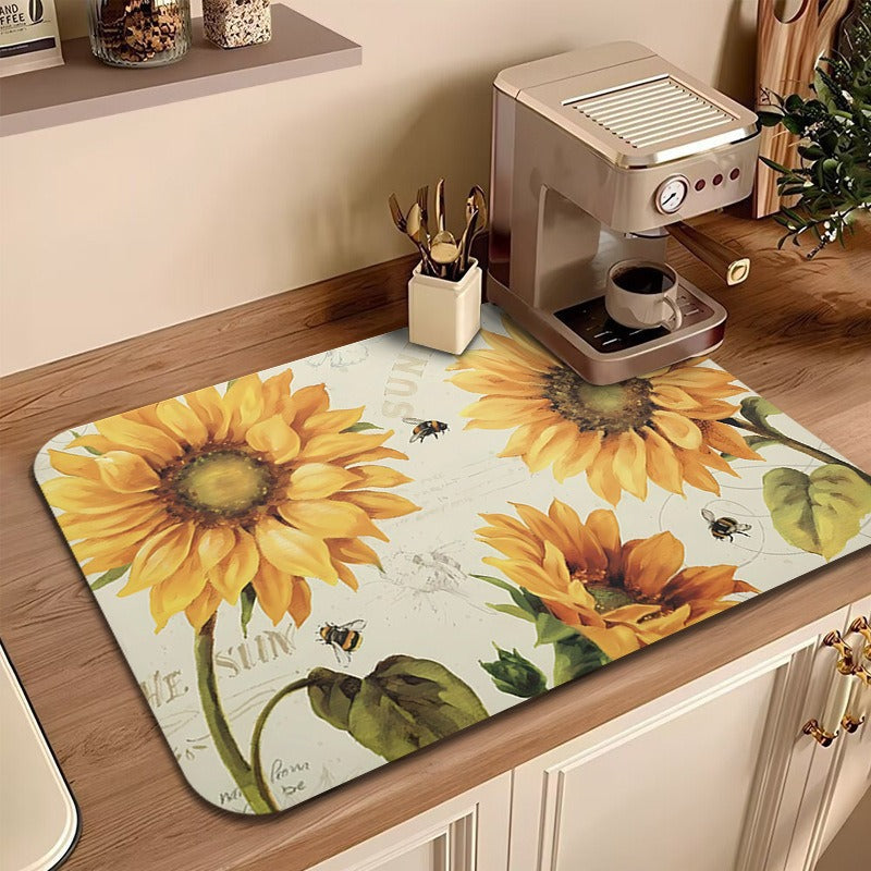Floral Printed Kitchen Mat Kalsten