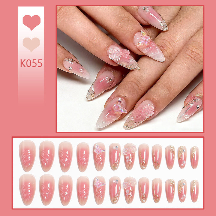 Artificial nail set with elegant blooming 3D decorations Kalsten 1788236934
