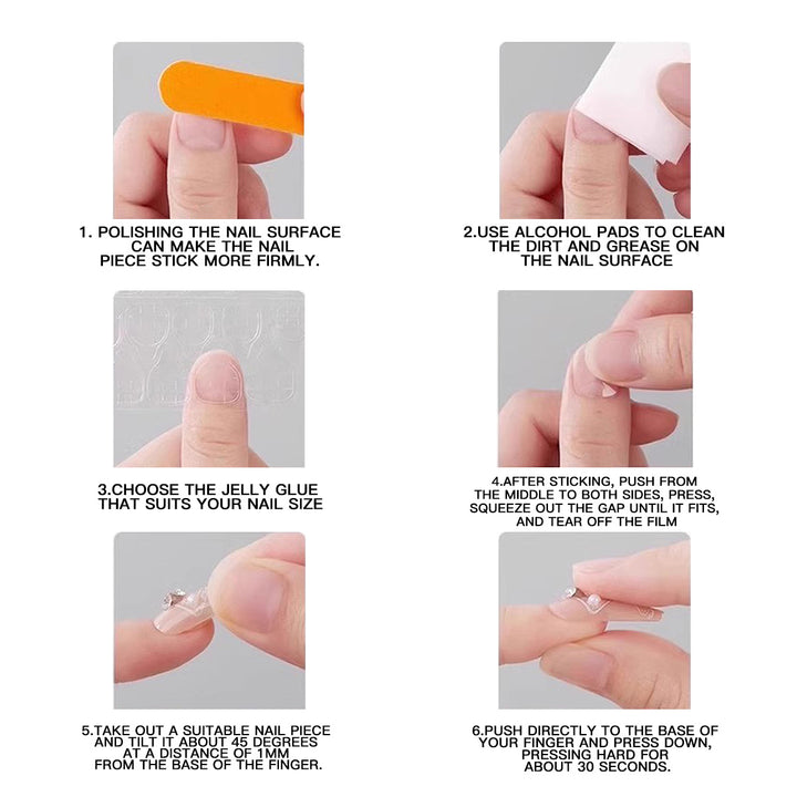 Artistic nail tips with cherry design Kalsten