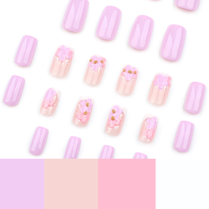 Artful Nail Extensions with Floral Design Kalsten