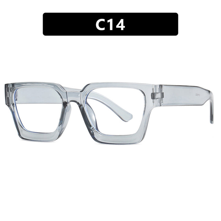 Women's fashionable square reading glasses with transparent frame construction Kalsten