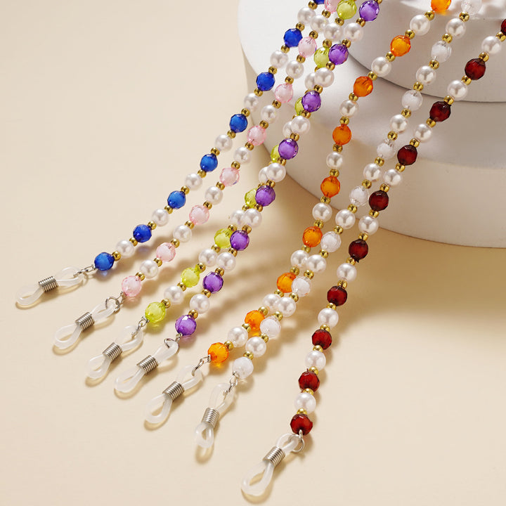 Elegant Pearl and Crystal Eyewear Chain kalsten