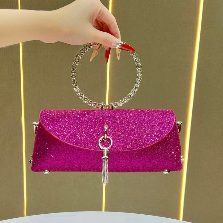 Sparkling Rhinestone-Handled Evening Clutch