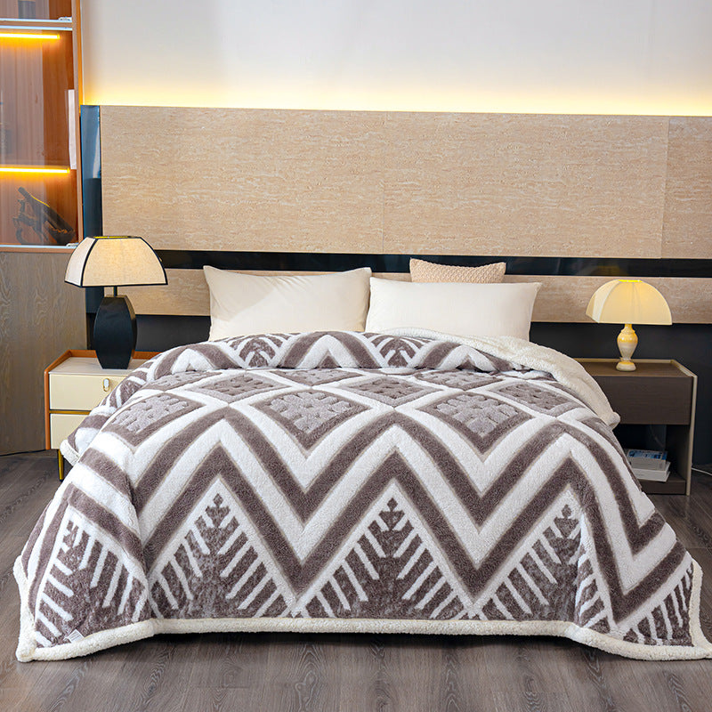 Geometric Patterned Fleece Blanket
