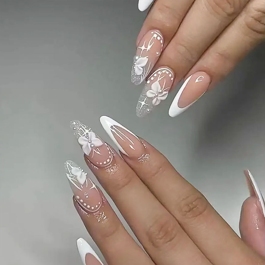 Artistic Floral Decorative Press-On Nails