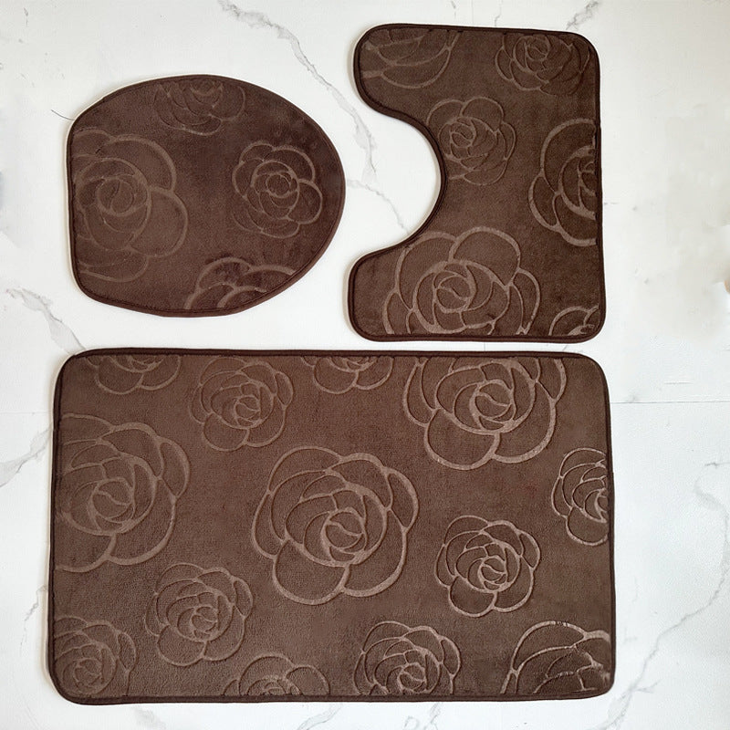 Rose Pattern Bath Mat Set Kalsten