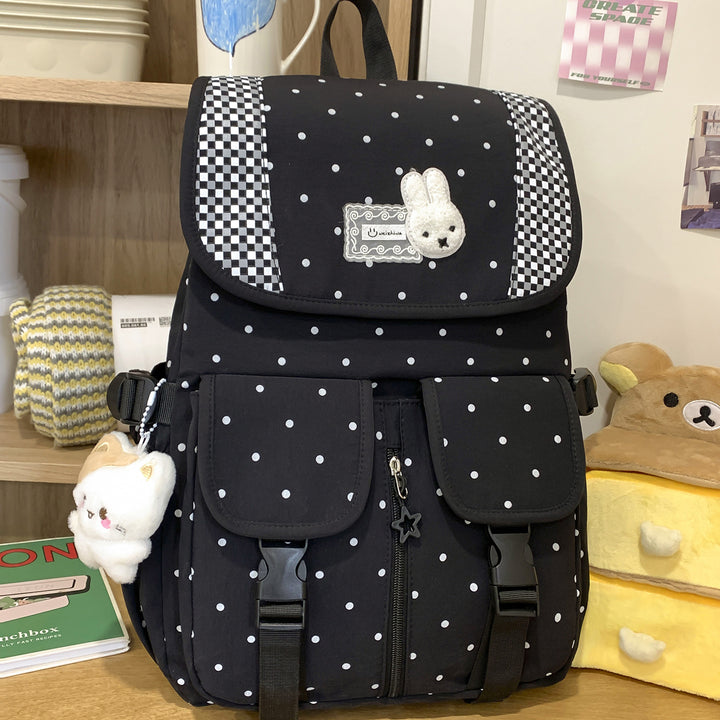 Cute Illustrated Polka Dot Backpack Kalsten